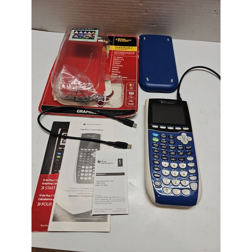 Texas Instruments TI-84 Plus C Silver Edition Graphing Calculator Blue